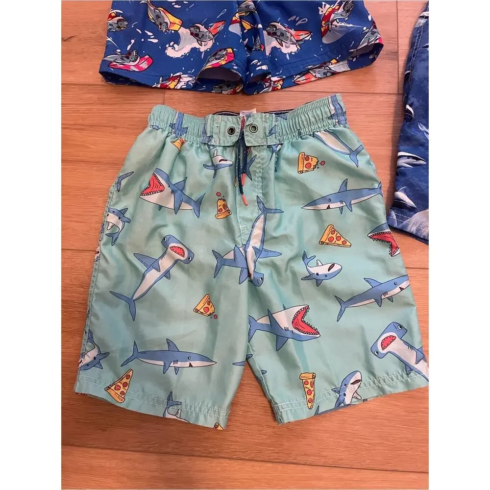 Carter's Boys bathing suit Shorts - trunks Blue, Aqua, Green, Boys 7, Set #0002